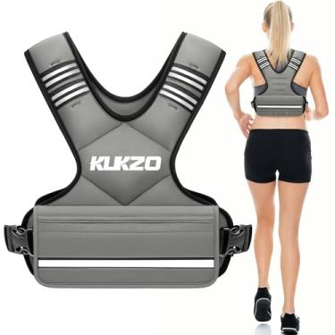 Imagem de KUKZO Colete feminino com peso ajustável masculino, colete de peso de 5,4 a 8,2 kg com 6 pesos de ferro e para treinamento de força, corrida, caminhada, ginástica, cinza