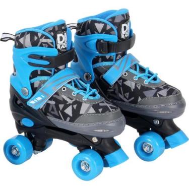 Imagem de Patins KIT Roller Ajustável Azul Tamanho 34-37 - DM TOYS