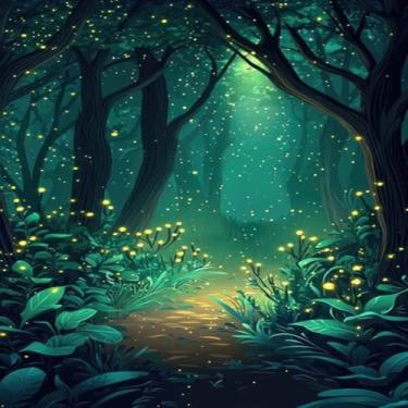 Imagem de Quadro Decorativo Magical Forest com Luzes LED e Estampa Encantada para Decoração Moderna 30x30cm