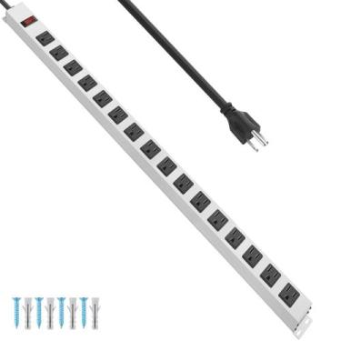 Imagem de Faixa de alimentação JUNNUJ Metal 16 Outlet 1875W 15A com protetor con