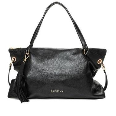Imagem de Bolsa Feminina Rafitthy Tiracolo Tiras Média Preta-Feminino