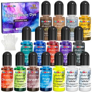 Imagem de Conjunto de tinta alcoólica FansArriche, 16 cores, 10 ml cada, para re