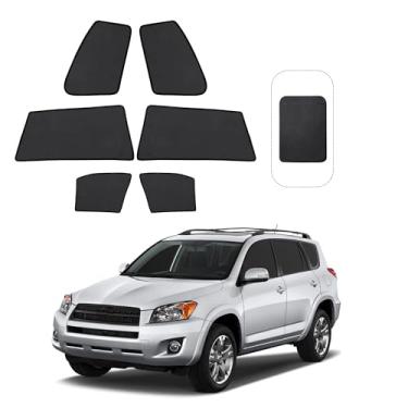 Imagem de Fannyc Persiana frontal meia janela dobrável ajuste personalizado para Toyota RAV4 2006-2012 Persianas de janela de carro para janela lateral proteção UV isolamento térmico para acampar dormir 6 peças