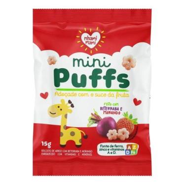 Imagem de Biscoito Mini Puffs Beterraba E Morango 15g - Nhami Mami