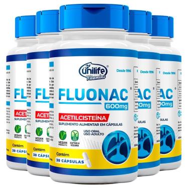 Imagem de Kit 5 Fluonac Acetilcisteína Unilife 30 Cápsulas