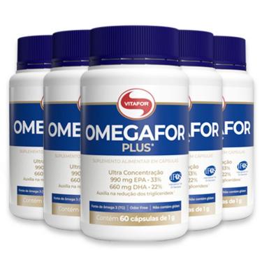 Imagem de Kit 5 ômegafor Plus 1000mg Vitafor 60 Cápsulas