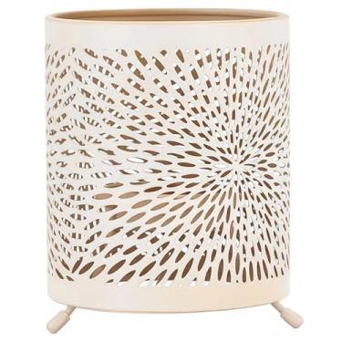 Imagem de Mesa de centro de mesa elegante de ferro branco e dourado, design artesanal vazado, abajur decorativo, casamentos ideais, decoração de casa e iluminação romântica