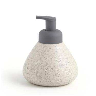 Imagem de Dispensador de sabão de banheiro, desinfetante para as mãos de cerâmica nórdica de alta qualidade, frasco de loção de espuma de luxo, frasco dispensador, sabonete corporal, detergente (bege, formato