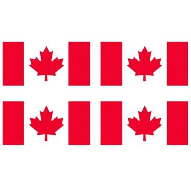 Imagem de Pacote com 4 adesivos refletivos da bandeira do Canadá - 15 x 7 cm - Decalques duráveis e à prova d'água para veículos, carro, para-choque, caminhão, motocicleta, capacete, laptop, garrafa de água