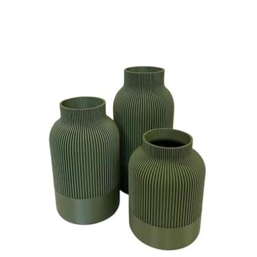Imagem de Vasos de flores decorativos- impressão 3D(Verde Oliva)