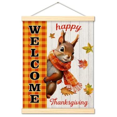 Imagem de CWIOQPYI Arte de parede pendurada com folhas de bordo de outono, moldura de pôster de casa de fazenda de Ação de Graças, decoração de parede de outono estética para casa, quarto, sala de estar - B05