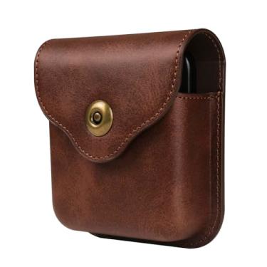 Imagem de Compatível com Samsung Galaxy Z Flip 7/6/5/4/3/2/5G bolsa de cinto de couro para smartphone, carteira masculina para celular com clipe de cinto compatível com Huawei Pocket 2/Pocket S/P50 Pocket