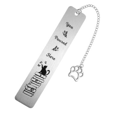 Imagem de Marcador Gato, Marcador Fofo de Liga de Zinco com Pingente em Forma Pata para Amantes Livros e Gatos Mulheres Homens Leitores Adolescentes Crianças Meninas Meninos
