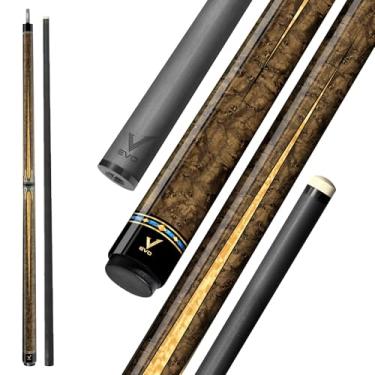 Imagem de EVO Valkyrie bastão de taco de fibra de carbono para quebrar e pular, bastão de piscina profissional de baixa deflexão 13,5 mm, ponta de baquelite branca, taco de bilhar para adultos com junta 3/8-8