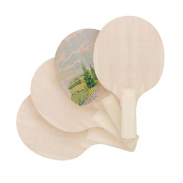 Imagem de 2 pares de raquetes de pingue-pongue de madeira faça você mesmo, raquete de tênis de mesa de madeira inacabada para pintura exclusiva de pongue