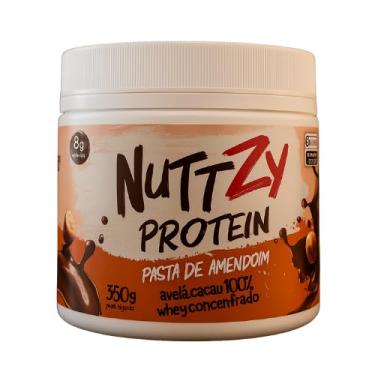Imagem de NuttZy Protein + Sabor Sem Culpa, Clean Label | Pasta de Amendoim com Avelã, Cacau 100% e Whey Concentrado [350 g]