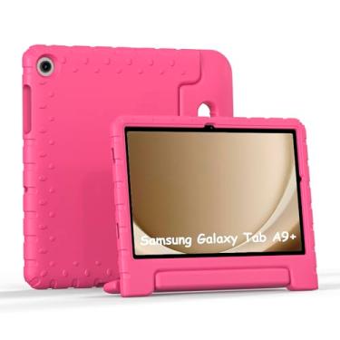 Imagem de Merocab Capa para Samsung Galaxy Tab A9+/A9 Plus 2023 de 11 polegadas (modelo SM-X210/X215/SM-X216B), capa infantil leve à prova de choque para tablet A9 Plus de 11 polegadas, rosa