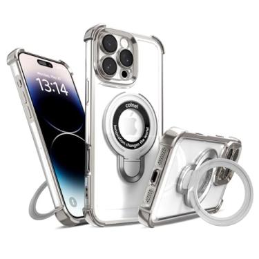 Imagem de IAIYOXI Capa para iPhone 12 Pro Max com suporte magnético forte, à prova de choque de nível militar, proteção de 4 cantos de airbag, adequada para MagSafe, capa de telefone com suporte para iPhone 12