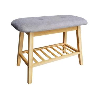 Imagem de Banco Recamier Multifuncional Bambu Almofadado com Sapateira - ELOMIO,