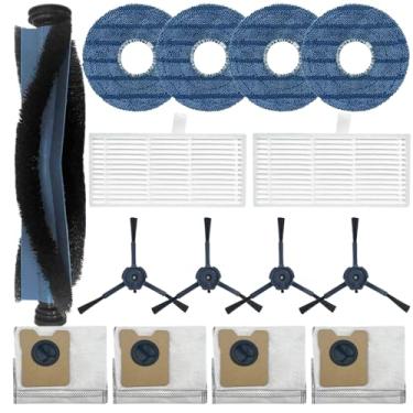 Imagem de Acessórios C20, peças de reposição compatíveis com o aspirador de pó robô Eufy Omni C20, incluindo 1 escova principal, 2 filtros HEPA, 4 escovas laterais, 4 sacos de pó, 4 almofadas de esfregão