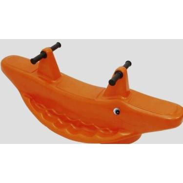 Imagem de Balanço Infantil Gangorra Jacare 2 Lugares Laranja - Diversão Kids 