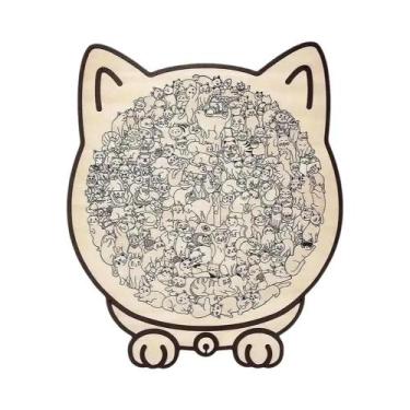 Imagem de Quebra-Cabeça De Madeira Em Forma De Animal Para Gatos 135 Peças Decor
