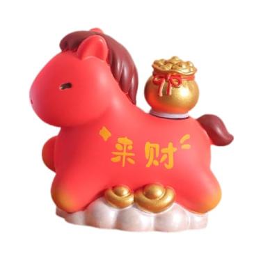 Imagem de WeiLaiKeQi Escultura de Cavalo para Decoração de Mesa, Artesanato em Resina, Enfeite de Cavalo do Zodíaco, Estátua de Animal para Lareira, Mesa ou, H