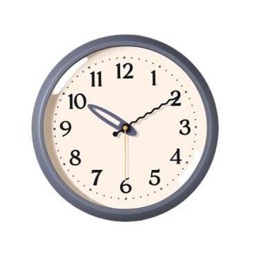 Imagem de Relógio de parede Relógio de parede moderno e minimalista, silencioso, alimentado por bateria, para uso doméstico. Fonte grande para decoração de casa(Gray)