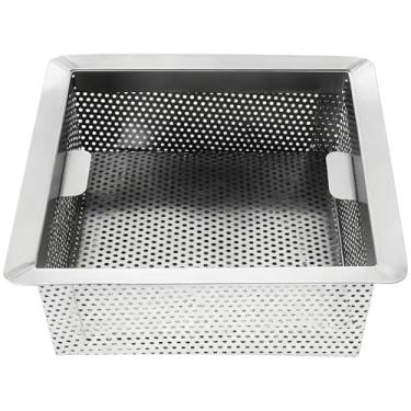 Imagem de Filtro de ralo de piso de aço inoxidável, 22 x 22 x 8 cm, grande capacidade, antiobstrução, tampa de ralo de pia de cozinha, fácil de limpar, de longa duração, para cozinha, banheiro, varanda