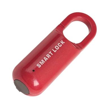 Imagem de Generic Cadeado Recarregável Antifurto Com Impressão Digital, Cadeado Recarregável por Usb para Bagagem, Trava Elétrica Sem Chave de Segurança para Viajantes (Vermelho)