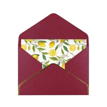 Imagem de SKKNT Cartões de felicitações com estampa de limões tropicais frescos para todas as ocasiões, convites de festa de aniversário de casamento, 12,7 x 15,2 cm