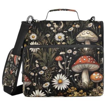 Imagem de STAYTOP Fichário fofo com 3 anéis com zíper e alça de ombro, anéis D de 3,8 cm, material escolar e de escritório