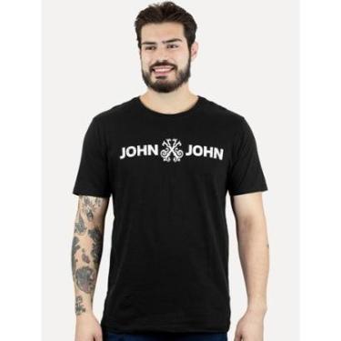 Imagem de Camiseta John John Masculina JJ Basic Logo Rusty Preta-Masculino