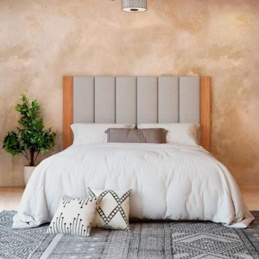 Imagem de Cabeceira Estofada Casal 175cm Freijó Cinza Claro TW194 J18 Dalla Costa