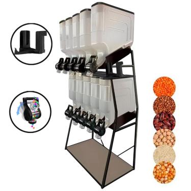 Imagem de Dispenser 10 Módulos 45 Litros ou 20 Kilos Armazenamento Ração Grãos Cereais Graviton Dispenser
