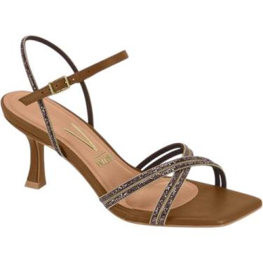 Imagem de Sandália Vizzano Feminina Tira Brilho Salto Taça Elegante Confortável,