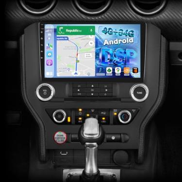Imagem de [4 + 64 GB] Rádio Android para Ford Mustang 2015-2020: NHOPEEW 9 polegadas IPS Touchscreen Mustang Stereo - Carplay sem fio e Android Auto, página inicial personalizada, DSP/EQ, 5G/WiFi, SWC + câmera