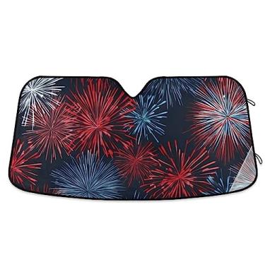 Imagem de Protetor solar de carro Flag ColorFireworks, bloqueador solar para janelas de carros, acessórios de resfriamento de carro