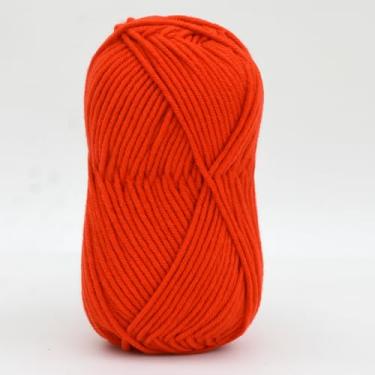 Imagem de Fio de algodão de leite de 4 camadas para crochê – fio de tricô macio para amigurumi, chinelos, cobertores e projetos de artesanato DIY (20 vermelhos)