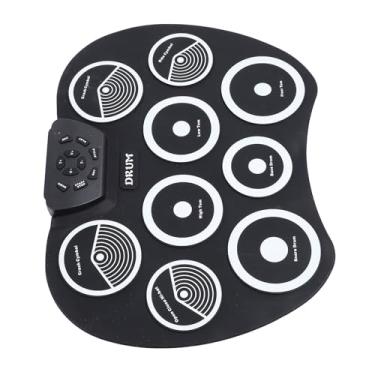 Imagem de Alomejor Conjunto de Tambores Eletrônicos de Alomejor, USB Portátil Silicone 9-Pad Roll Up Drum Com Pedal e Palitos, Bloco de Treino Leve para Jogos de Viagem Em Casa