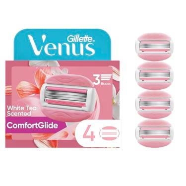 Imagem de Gillette Venus Recargas de Lâmina de Barbear Feminina Comfortglide, 4 Contagens, Barra de Gel com Aroma de Chá Branco Protege Contra Irritação Da Pele