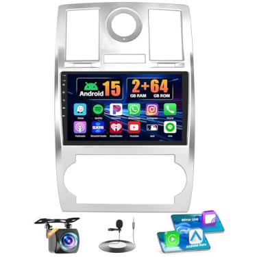 Imagem de 2 + 64 G Android 15 estéreo para carro Chrysler 300 2005-2010 com carro sem fio CarPlay Android Auto, rádio Realdio de 9 polegadas com tela sensível ao toque para Chrysler 300 com Bluetooth, EQ, WiFi