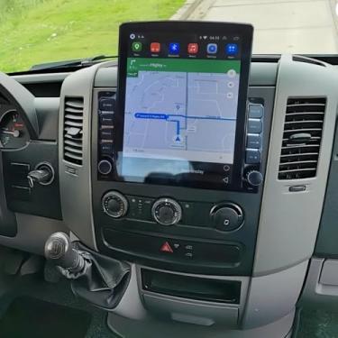 Imagem de Tela sensível ao toque vertical de 9,7 polegadas Android estéreo para carro duplo Din sem fio Apple Carplay Android Auto, Bluetooth estéreo no painel, navegação GPS, WiFi, HiFi, FM, SWC, microfone