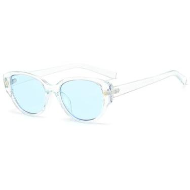 Imagem de Óculos de Sol Femininos e Masculinos com Estampa de Leopardo, Estilo Olho de Gato, Proteção UV400, Ideais para Esportes ao Ar Livre, Corrida e Ciclismo, Azul