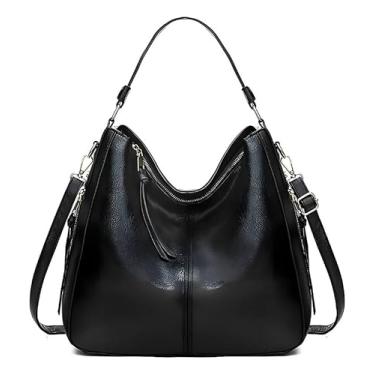 Imagem de Bolsa transversal feminina em couro PU (Preto)