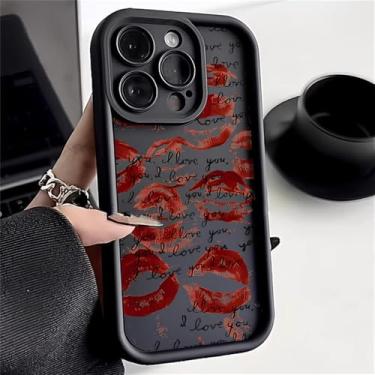 Imagem de Capa para iPhone 13 11 15 14 12 16 Pro Max para iPhone 17 Pro XR XS X 7 8 Plus SE Candy Heart Soft Cover, Preta DK88, para iPhone 15 Pro