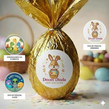 Imagem de Ovo de Pascoa Tradicional com Bombons Doces Dinda Recheado, 350 Gr 