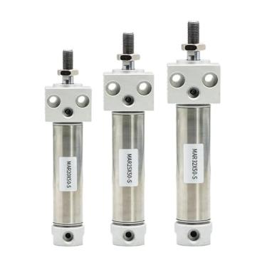 Imagem de MAR/MARF/MARU20/25/32x50x150x200x300S Mini cilindro pneumático de ar pistão de aço inoxidável (MAR20x300S)