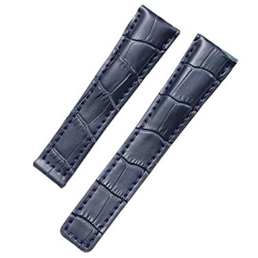 Imagem de GAFNED Pulseira masculina de couro genuíno de 20 mm e 22 mm para Tag Heuer, 22mm Black Buckle, Ágata