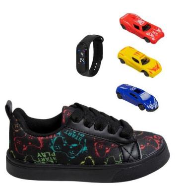 Imagem de Tênis Infantil Masculino Casual Colegial CM Gamer Leve Confortável Men